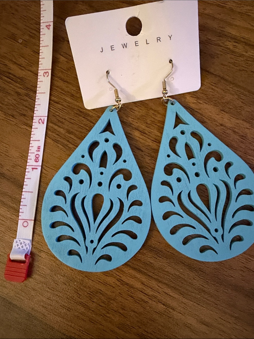 Turquoise Teardrop Filigree Dangle Earrings